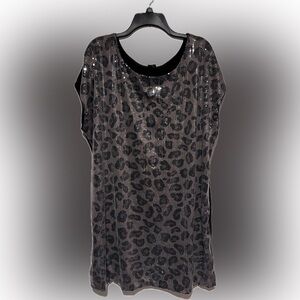 Elegant Black Sequin Leopard dress/top